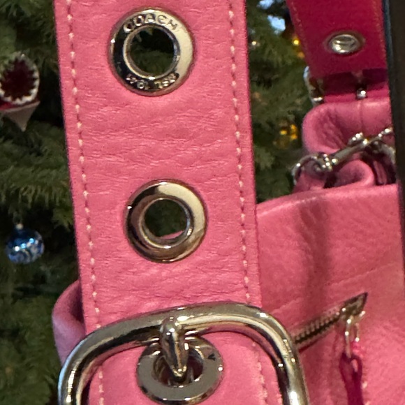 Coach Vibrant Pink Leather Shoulder Bag - Picture 11 of 16